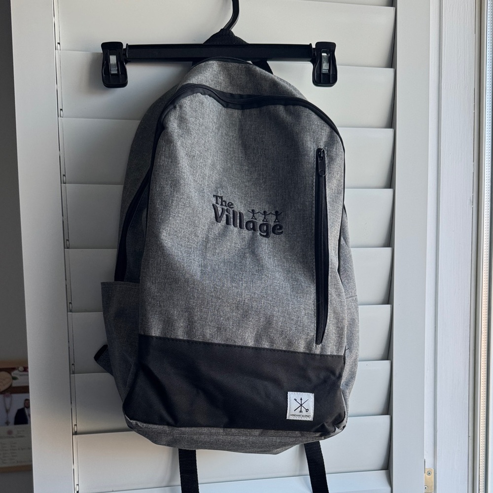 Men's Grey Backpack with Black Accent